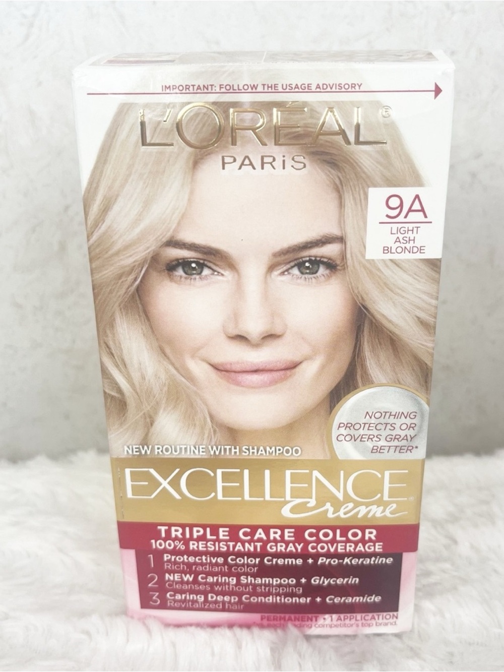L’Oréal Paris Excellence Creme 9A Light Ash Blonde Permanent Hair Dye Gray Cover